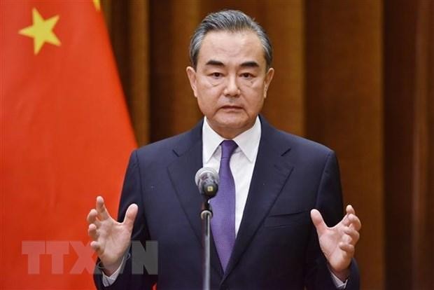 Bộ trưởng Ngoại giao Trung Quốc Vương Nghị phát biểu tại một cuộc họp ở thủ đô Bắc Kinh. (Ảnh: AFP/TTXVN).