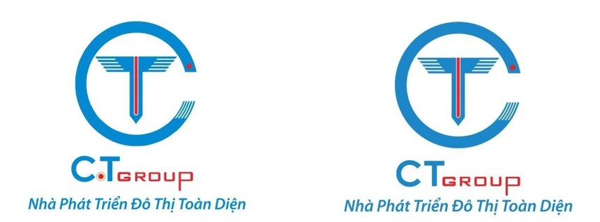 Logo cũ (bên trái) và Logo mới (bên phải) của CT Group.