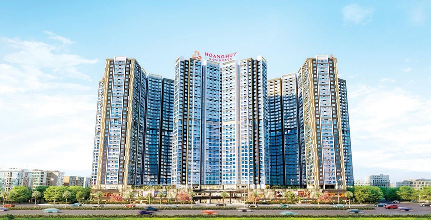 Tổ hợp chung cư cao cấp Hoang Huy Commerce được khởi công từ tháng 5/2021 với quy mô 5 block chung cư 35 tầng.