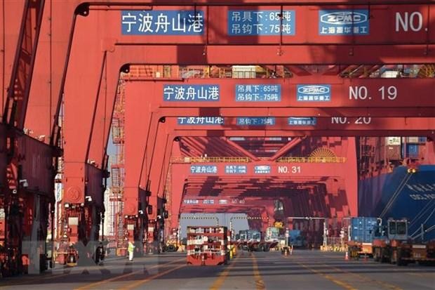 Quang cảnh cảng hàng hóa tại Ninh Ba, tỉnh Chiết Giang, Trung Quốc, ngày 19/2/2021. (Ảnh: THX/TTXVN).