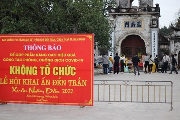 Vì dịch bệnh COVID-19, đây là năm thứ ba liên tiếp kể từ 2020 Đền Trần, thành phố Nam Định không tổ chức lễ hội khai ấn. (Ảnh: Minh Anh/Vietnam+).