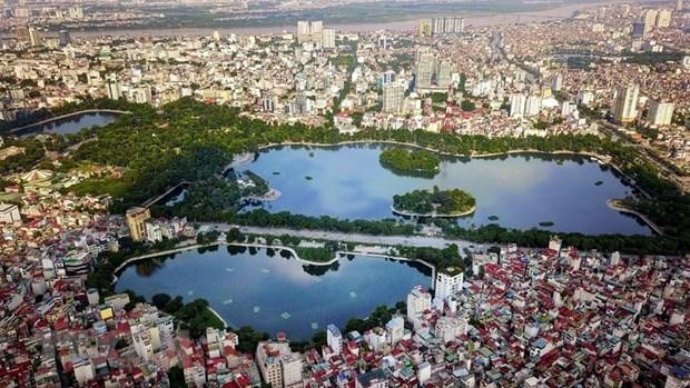 Quần thể hồ Bảy Mẫu, hồ Ba Mẫu và hồ Thiền Quang ở Hà Nội. (Ảnh: Thành Đạt/TTXVN).