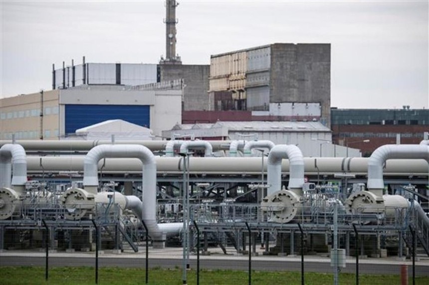 Trạm nén khí của hệ thống đường ống dẫn khí Dòng chảy phương Bắc 2, cung cấp khí đốt từ Nga sang Đức qua biển Baltic, tại Lubmin (Đức). Ảnh: AFP.