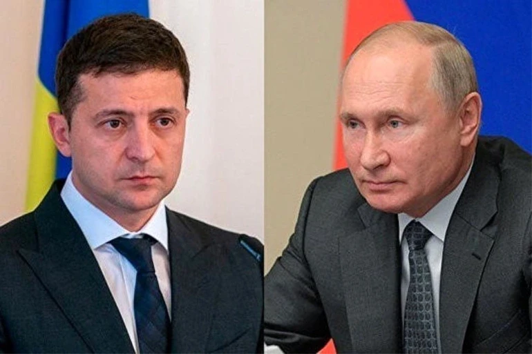 Tổng thống Nga Vladimir Putin (phải) và người đồng cấp Ukraine Volodymyr Zelensky (Ảnh: Getty).