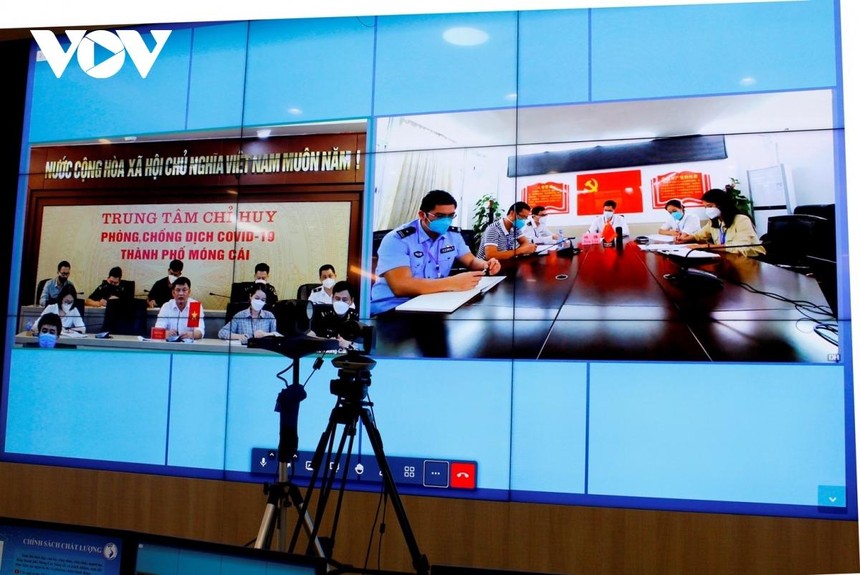 Hội đàm trực tuyến để thảo luận, trao đổi về các biện pháp thúc đẩy việc thông quan hàng hóa Móng Cái (Việt Nam) và Đông Hưng (Trung Quốc)