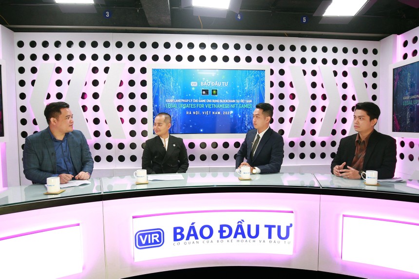 Các diễn giả tham gia talkshow "Tạo sức bật cho các dự án game ứng dụng blockchain tại Việt Nam" do Báo Đầu tư tổ chức sáng 11/5.