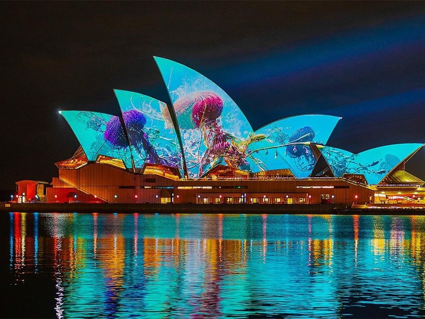 Lễ hội ánh sáng Vivid Sydney trở lại tại Australia. Ảnh: KT