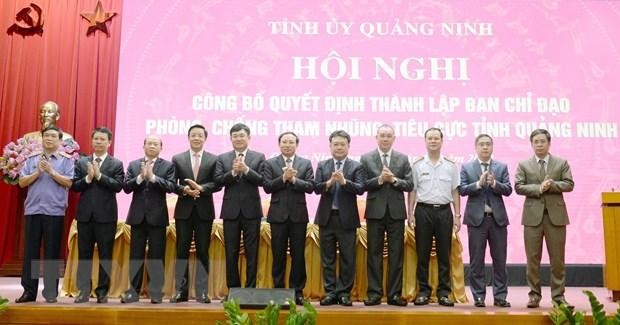 Ban Chỉ đạo phòng, chống tham nhũng, tiêu cực tỉnh Quảng Ninh ra mắt. (Ảnh: TTXVN phát).