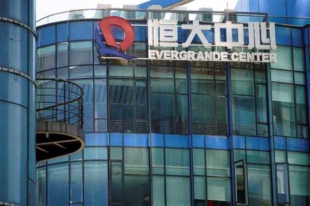Biểu tượng của Tập đoàn bất động sản Evergrande tại Thượng Hải (Trung Quốc). (Ảnh: Reuters/TTXVN).