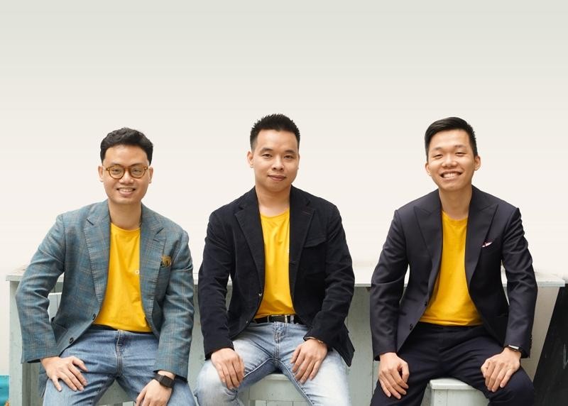 Đội ngũ sáng lập và điều hành On Group (từ trái sang): Minh Nguyễn, Giám đốc Tài chính, Giang Nguyễn, Giám đốc điều hành và Dũng Lưu, Giám đốc nhân sự.