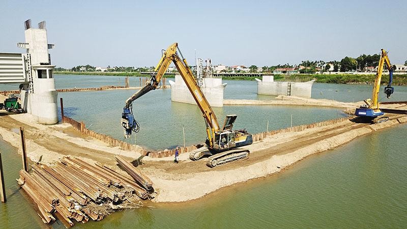 Dự án đập ngăn Sông Trà Khúc, tỉnh Quảng Ngãi. Ảnh: L.P.