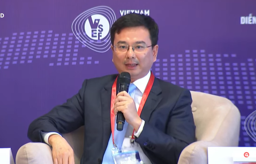 Ông Phạm Thanh Hà, Phó thống đốc Ngân hàng Nhà nước tại phiên thảo luận bàn tròn về tình hình thực hiện các chính sách hỗ trợ doanh nghiệp và người lao động (Diễn đàn Kinh tế - Xã hội Việt Nam 2022)