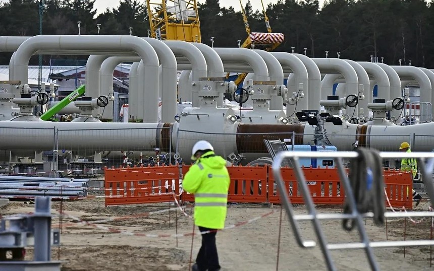 Công trường xây dựng đường ống khí đốt dòng chảy phương Bắc 2 ở Đức. Ảnh: AFP.