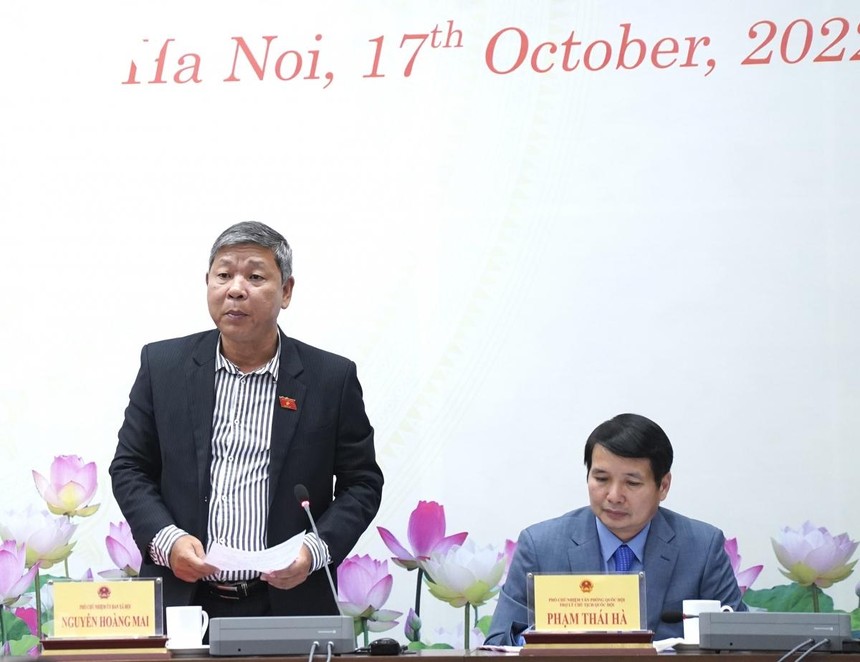 Phó Chủ nhiệm Ủy ban Xã hội của Quốc hội Nguyễn Hoàng Mai thông tin về vấn đề tăng lương cơ sở cho công chức, viên chức.