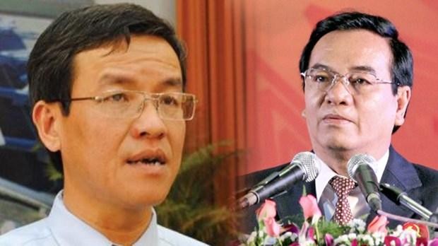 Ông Đinh Quốc Thái, cựu Chủ tịch Ủy ban Nhân Dân tỉnh Đồng Nai (bên trái) và ông Trần Đình Thành, cựu Bí thư tỉnh Đồng Nai. (Nguồn: baogiaothong.vn)