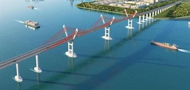 Cầu Bến Rừng bắc qua sông Đá Bạch, Hải Phòng có tổng mức đầu tư gần 2.000 tỷ đồng, trong đó nguồn vốn ngân sách Trung ương 1.100 tỷ đồng. (Ảnh: Hoàng Ngọc/TTXVN)