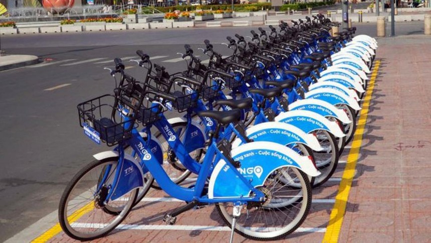 Thí điểm dịch vụ xe đạp đô thị trên địa bàn Hà Nội. Ảnh: thanglong.chinhphu.vn