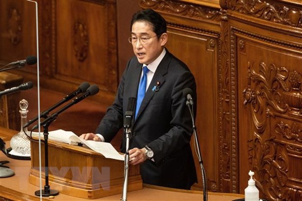 Thủ tướng Nhật Bản Kishida Fumio phát biểu tại kỳ họp thường niên của Quốc hội Nhật Bản ở Tokyo ngày 23/1. (Ảnh: AFP/TTXVN).