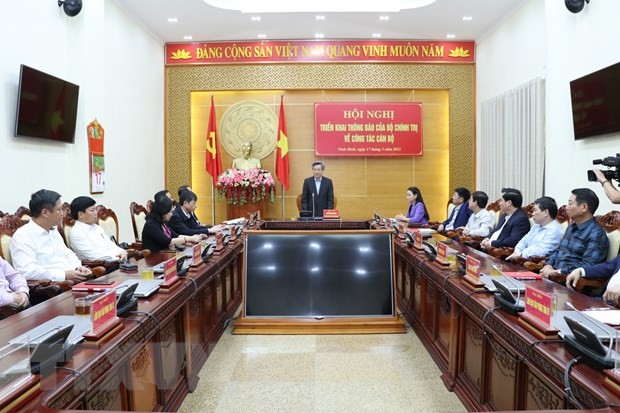 Ông Nguyễn Quang Dương, Ủy viên Trung ương Đảng, Phó Trưởng ban Tổ chức Trung ương phát biểu chỉ đạo hội nghị. (Ảnh: Đức Phương/TTXVN)