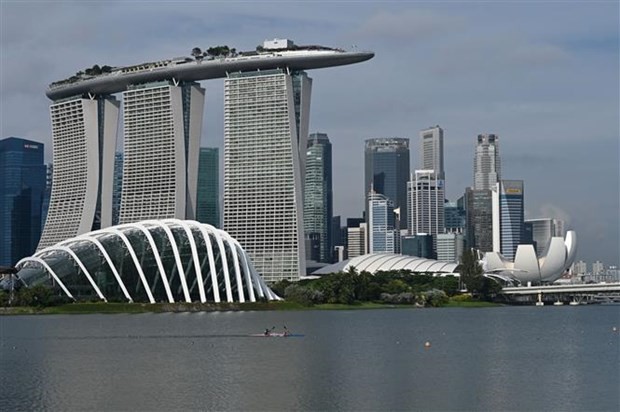 Quang cảnh khu trung tâm tài chính của Singapore. (Ảnh: AFP/TTXVN)