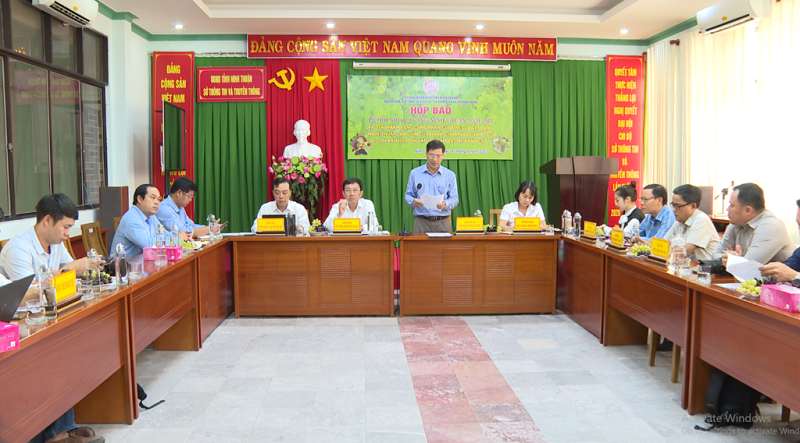 Tỉnh Ninh Thuận tổ chức họp báo cung cấp thông tin về lễ hội Nho và Vang Ninh Thuận năm 2023. Nguồn: NTV.