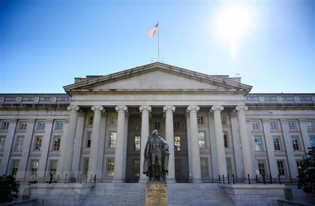 Trụ sở Bộ Tài chính Mỹ ở Washington DC. (Ảnh: AFP/TTXVN).