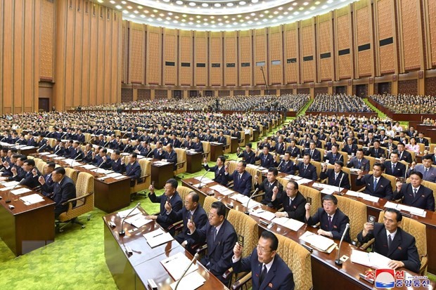 Các đại biểu tham dự kỳ họp của Hội đồng Nhân dân Tối cao (Quốc hội) Triều Tiên ở Bình Nhưỡng, ngày 7/9/2022. (Ảnh: KCNA/TTXVN).