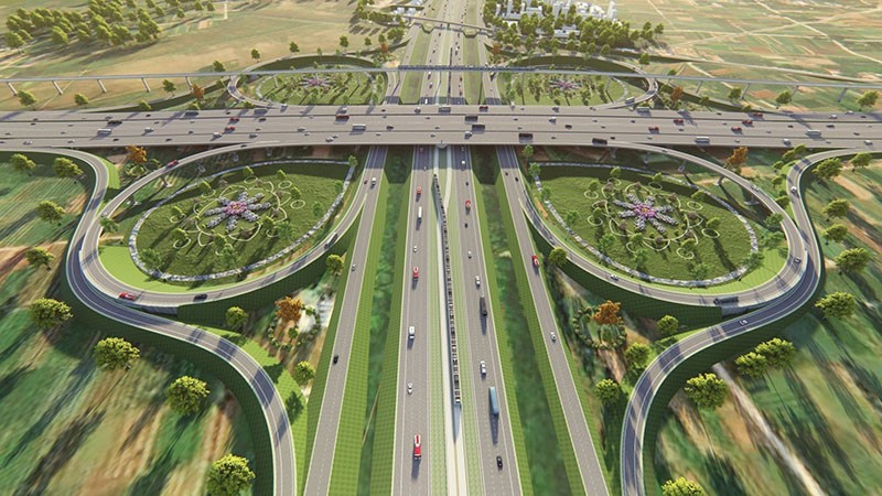 Phối cảnh một đoạn Dự án Đầu tư xây dựng đường vành đai 4 - Vùng Thủ đô Hà Nội.