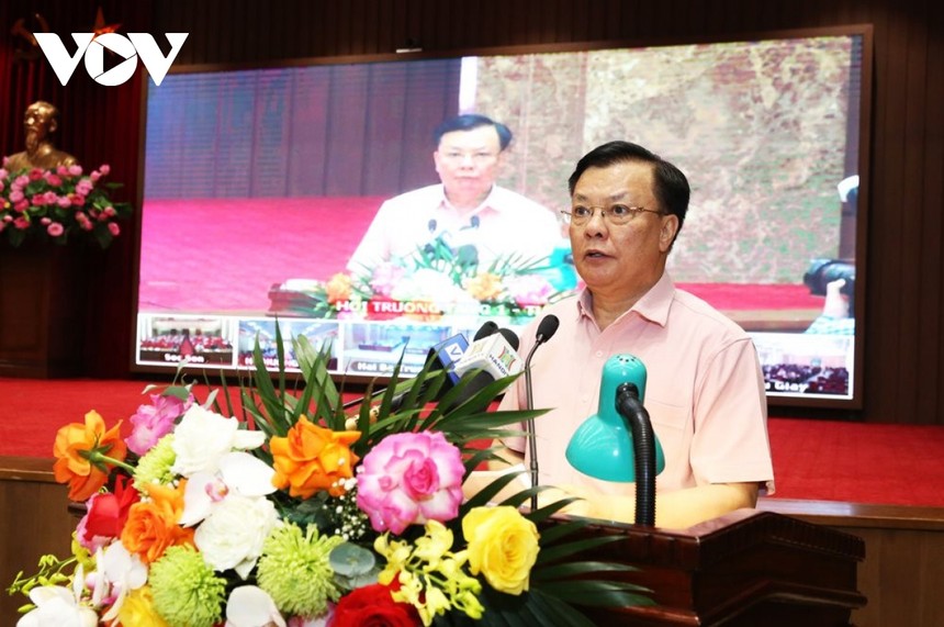 Bí thư Thành ủy Hà Nội Đinh Tiến Dũng kết luận hội nghị.