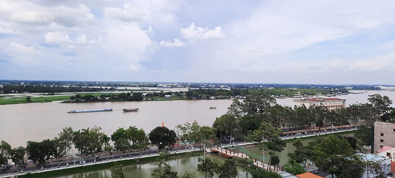 Sông Hậu đoạn qua thành phố Long Xuyên, tỉnh An Giang.