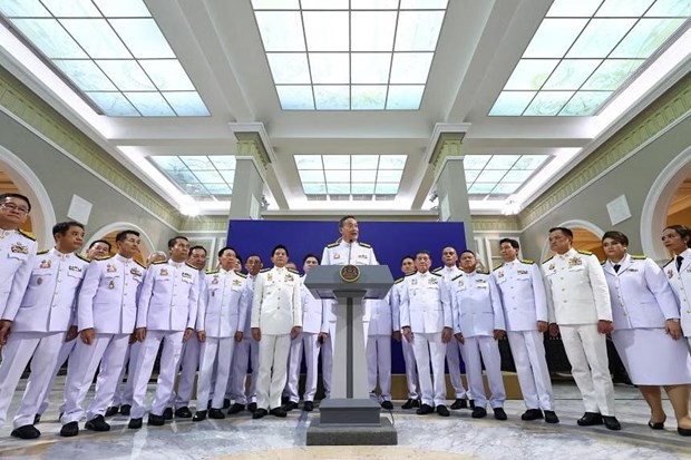 Thủ tướng Srettha Thavisin cùng nội các Thái Lan tuyên thệ nhậm chức. (Nguồn: Reuters).