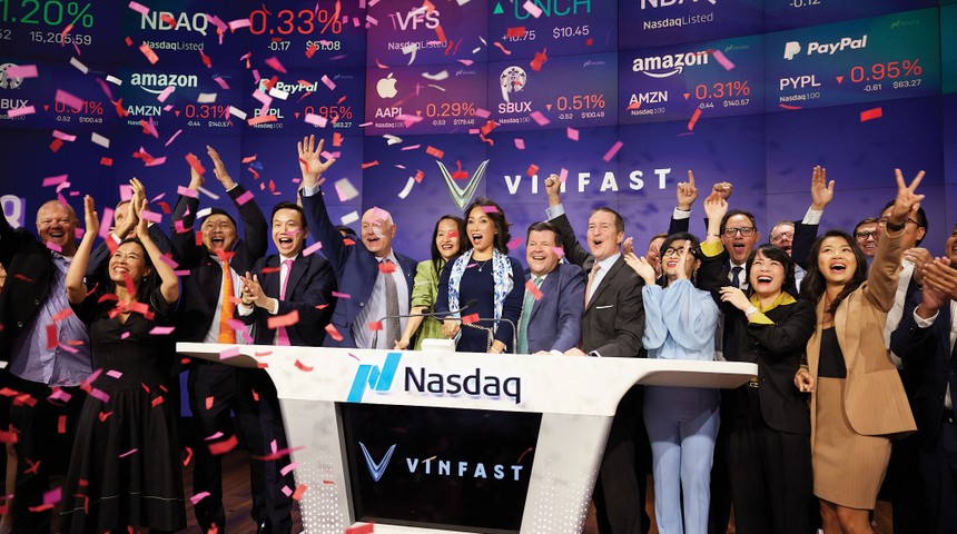 Ngày 15/8/2023, cổ phiếu Vinfast đã niêm yết trên sàn Nasdaq (Mỹ).