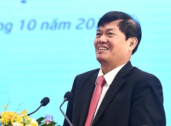 Ông Đỗ Ngọc An, Phó trưởng ban, Ban Kinh tế Trung ương phát biểu tại Hội nghị toàn quốc các hiệp hội doanh nghiệp và giới doanh nhân Việt Nam, kỷ niệm 19 năm Ngày Doanh nhân Việt Nam.