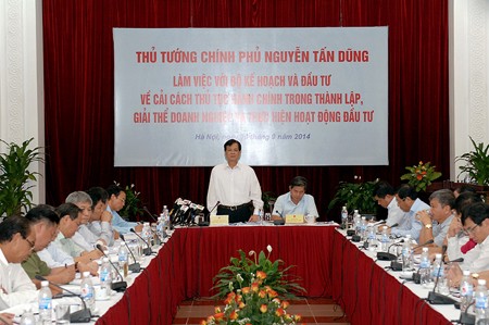Thủ tướng Nguyễn Tấn Dũng phát biểu tại buổi làm việc