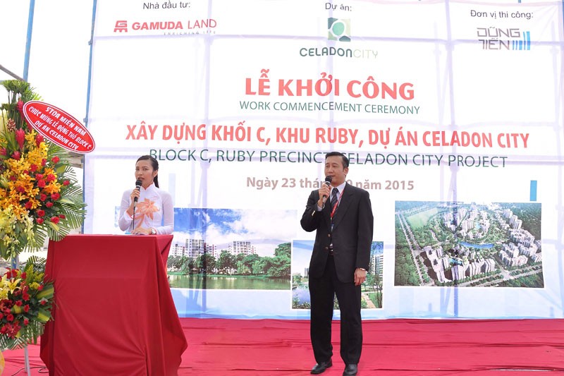 Block C Khu Ruby Celadon City đã hoàn thiện phần móng và tiếp tục được khởi công xây dựng vào ngày 23/9/2015