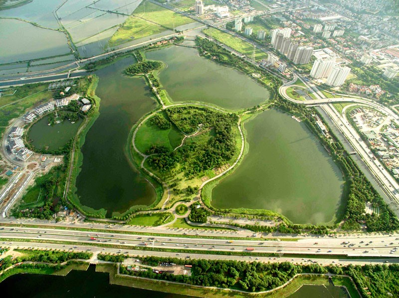 Công viên Yên Sở rộng 324 héc-ta, góp phần cải tạo môi trường sống phía Nam của Thành phố