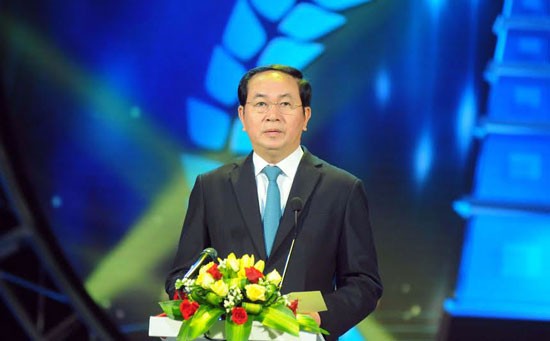 Chủ tịch nước Trần Đại Quang phát biểu tại buổi lễ (Ảnh: KTĐT)