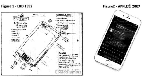 Thiết kế của thiết bị có tên ERD xuất hiện từ 1992, rất lâu trước khi iPhone, iPod hay iPad của Apple trình làng.