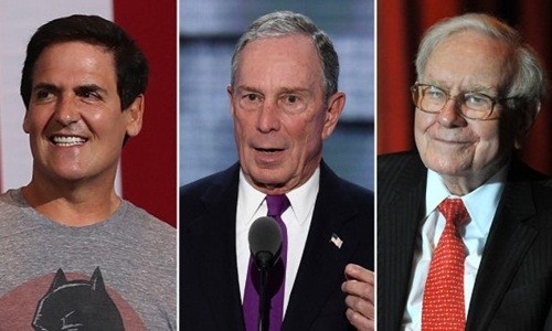 Cuban,Bloomberg và Buffett (từ trái qua)đều ủng hộ bà Clinton. Ảnh: Political News Wire