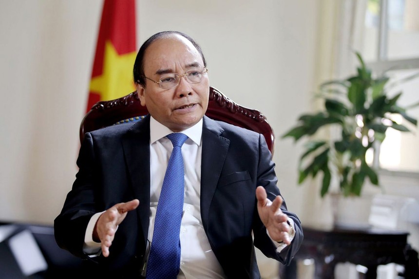 Thủ tướng Chính phủ Nguyễn Xuân Phúc trả lời phỏng vấn hãng tin Bloomberg. Ảnh: Bloomberg