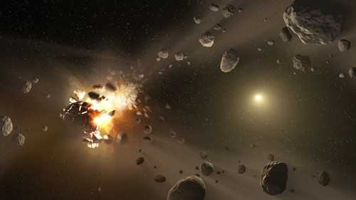 Các tiểu hành tinh lang thang trong vũ trụ có thể là mối đe dọa với Trái Đất. Đồ họa:NASA.