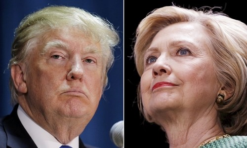 Tổng thống Mỹ Donald Trump (trái) và bà Hillary Clinton. Ảnh:Reuters.