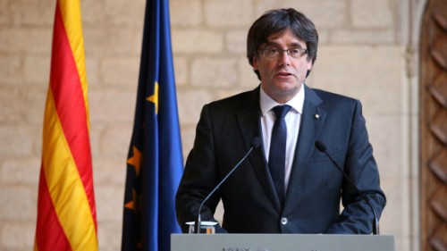 Cựu lãnh đạo Catalonia Carles Puigdemont. Ảnh:AP.