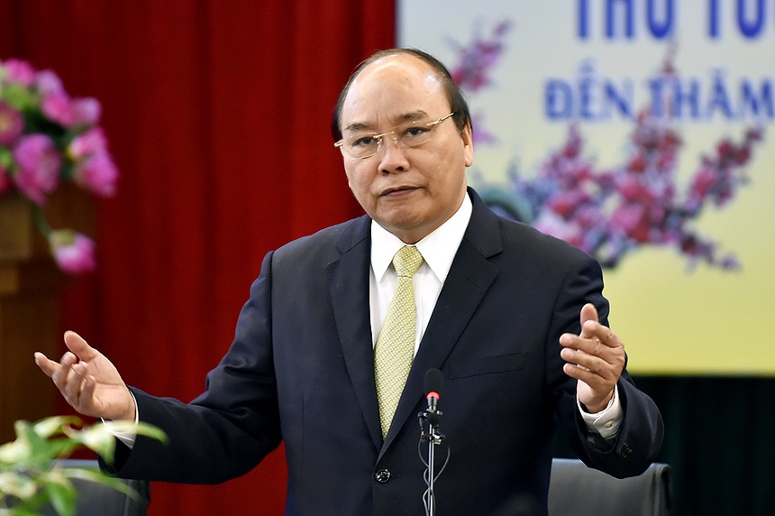 Thủ tướng Nguyễn Xuân Phúc phát biểu tại buổi làm việc - Ảnh: VGP/Nhật Bắc