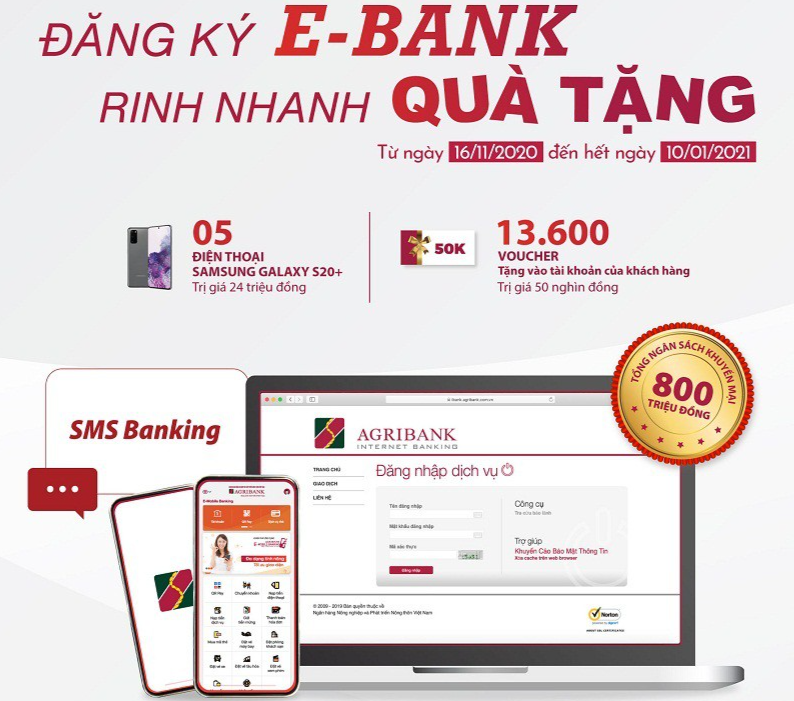 800 triệu đồng Agribank dành cho E-Bank