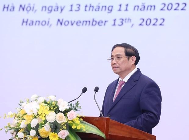 Thủ tướng Chính phủ Phạm Minh Chính phát biểu tại . (Ảnh: Lâm Khánh/TTXVN)