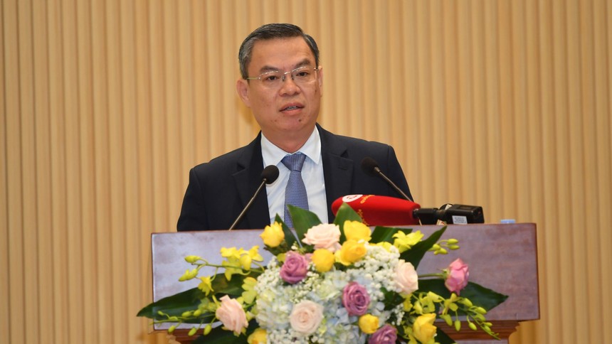 Ông Trần Minh Bình, Chủ tịch HĐQT VietinBank phát biểu tại Hội nghị.