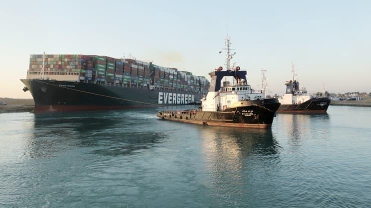 Một khung cảnh con tàu container Ever Given ngày 29/3 (Nguồn: Reuters)
