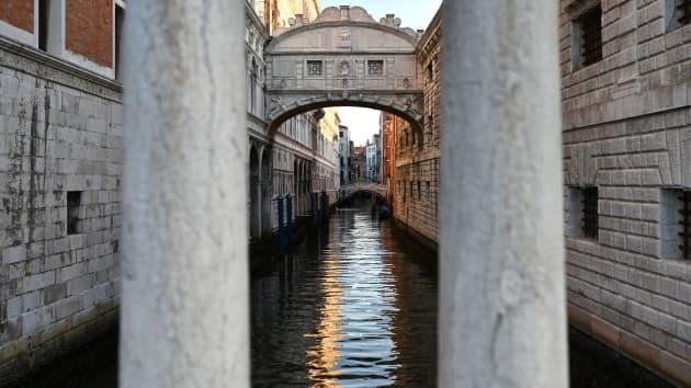 Quang cảnh của Ponte dei Sospiri được chụp trong cuộc họp các Bộ trưởng tài chính và Ngân hàng trung ương G20 tại Venice ngày 10/7/2021.