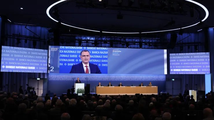 Thomas Jordan, Chủ tịch Ngân hàng Quốc gia Thụy Sĩ (SNB) phát biểu trong cuộc họp ĐHCĐ thường niên ngày 28/4/2023
